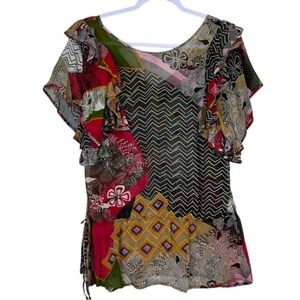 Pinkerton by Anthropologie Women's 100% Silk Shirt Blouse Womens Art To‎ Wear